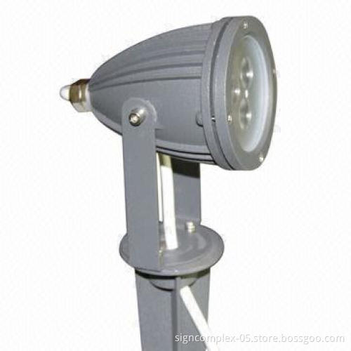 LED Garden Light with 3 Cree LEDs, High-grade Die-casting Aluminum Alloy Heat-dissipation Structure